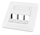 Outlet empty 3 modules (SFA)(SFB), 80x80mm, angled, RAL9010 main