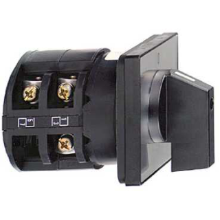 Complete cam switch, Harmony K1, K2, cam changeover switch, front mounting, plastic, 4 poles, position 0, 60degrees, 50A, 64x64mm, marked 1 0 2