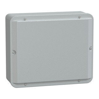 Metal industrial box - low plain cover - H307xW257xD116 - IP55 - grey RAL 7035 main