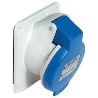 Socket, Mureva PK, panel-mounted, angled, 32A, 2P+E, 220V, IP44 main