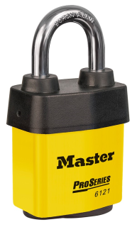 6121YLW | Yellow Pro Series padlock 6 pin cylinder - boron alloy shackle - Keyed Different main
