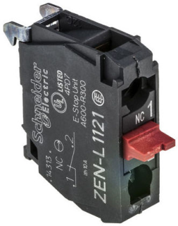 Single contact block, Harmony XALD, XALK, silver alloy, rear mounting, screw clamp terminal, 1NC main