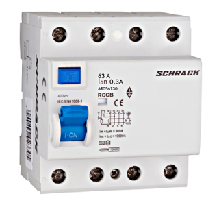 Residual Current Circuit Breaker 10kA, 63A, 4-pole, 300mA, A, AR056130-- Schrack Technik main