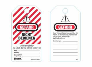 S497LDE | German Lock out Tags - Danger - Do not operate (Each bag contains 12) main