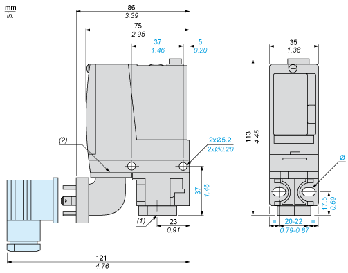 Pressure switch XMLA 500 bar - fixed scale 1 threshold - 1 C/O, XMLA500N2C11 alt_view_2