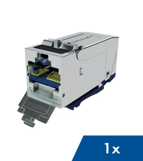 S-JACK Module RJ45 shielded, Cat.6a 10GB, 4PPoE 100W, SFB