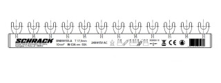 Busbar, 12x MCB 1-pole or 4x MCB 3-pole, 12 MW, 10 mmý, BSB90155A Schrack Technik main