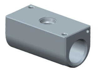 Stainless steel gauge mounting block, DN15 Rp 1/2", free of oil and grease for oxygen main