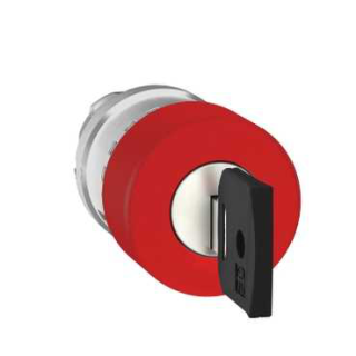 Emergency stop head, Harmony XB4, switching off, metal, red mushroom 30mm, 22mm, trigger latching key release main