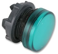 Head for pilot light, Harmony XB5, plastic, green, 22mm, plain lens, BA9s base fitting main