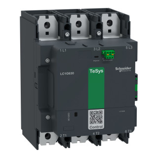 High power contactor, TeSys Giga, 3 pole (3NO), AC-3 <lt/>=440V 630A, standard version, 48…130V wide band AC/DC coil