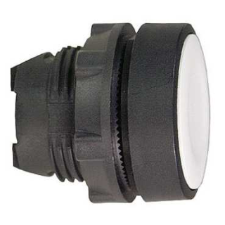 Head for non illuminated push button, Harmony XB5, plastic, flush, white, 22mm, spring return, unmarked main