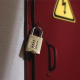 651EURD | Brass combination padlock - hardened steel shackle - double locking mechanism - push-up button - 4 digit resettable combination alt_view_2