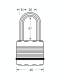 M1EURDLHCC | 45mm - Octagonal shackle, diam. 8mm - 51mm long shackle - 4 Pin tumbler cylinder alt_view_2
