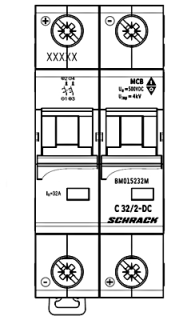 Circuit breaker (MCB) DC-C32, 2-pole, 40° C, 10kA, Schrack Teknik, BM015232ME main