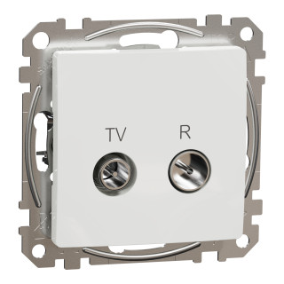 TV/R socket, Sedna Design & Elements, male IEC, female IEC, intermediate, 7dB, PRO, white main