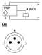 inductive proximity sensor XS7 40x40x15, PBT, Sn15mm, 12...24 VDC, M8, XS7C1A1PAM8 alt_view_4
