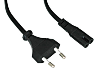 Powercord, Euro - Euro8, Black, 1.8m