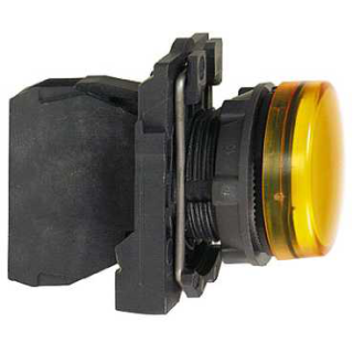 Pilot light, Harmony XB5, grey plastic, orange, 22mm, universal LED, plain lens, 230...240V AC