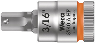 8740 A HF Zyklop bit socket with holding function, 1/4" drive, 3/16" x 28 mm, 05003386001 Wera main