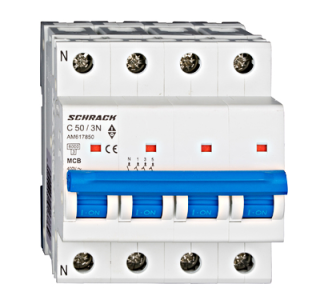 Automātslēdzis (MCB) AMPARO 6kA, C 50A, 3+N, Schrack Teknik, AM617850-- main
