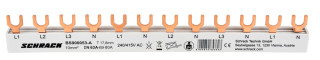 Busbar, 1xRCCB 4-pole, 4xMCB 1+N, 12MW, 10mm² main