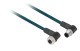 Jumper cable XZ, male straight M12 4 pin, female elbowed M12 4 pin, PUR 1 m, XZCR1512041C1 main