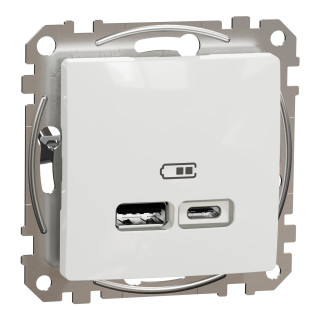 USB charger, Sedna Design & Elements, type A+C, 2.4A, PRO, white main