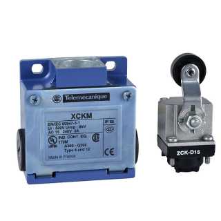 Limit switch, XCKM, thermoplastic roller lever, 1NC+1 NO, snap action, Pg11, XCKM115 main