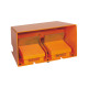 Double foot switch, metal, Harmony XPE, orange, with cover, trigger mechanism, 1 step, 2 contacts 2 NO+NC, IP66 main