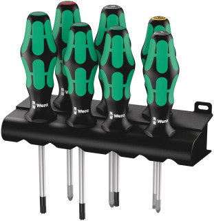 335/350/367/7 Rack Набор отверток Kraftform Plus Lasertip + подставка, 7 предметов, 05320540001 Wera main