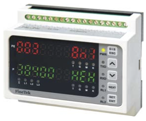 PF-5055-S1010 Vatmetrs uz Din sliedes montējams , 85-265VAC, 2 releja izejas, RS485 modbus PF5055S1010 FineTek main