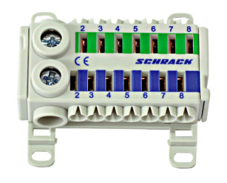 Easy Connection Box blue/green, 1 x 25 mmý, 7 x 4 mmý each, IK021080-- Schrack Technik main