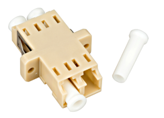 FO Coupler LC-Duplex,Plastic,Multimode,zirc,flange,beige,ECO