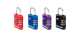 4686EURT | Zinc padlocks (x2) - 3 digits resettable combination - Colours assortment : purple, blue, red and black main