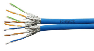 U/FTP Cable Cat.6a, 2x(4x2xAWG23/1), 500Mhz, LS0H, Dca, blue, HSEKF823HB Schrack Technik