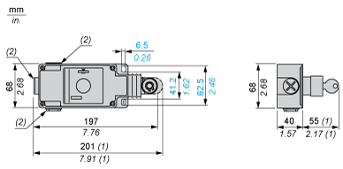 Latching emergency stop rope pull switch, e XY2CH, 1NC+1 NO, key release pushbutton, XY2CH13450 alt_view_2