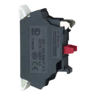 Single contact block, Harmony XB4, Hamony XB5, silver alloy, compact push in terminals, 1 NC