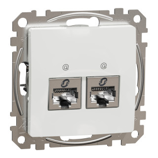 Data socket, Sedna Design & Elements, 2xRJ45 CAT5E STP, PRO, white main