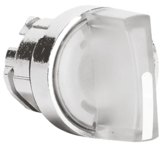 Head for illuminated selector switch, Harmony XB4, universal LED,  white handle, 22mm, 2 positions, spring return
