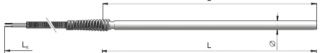 Temperatūras sensors, PT100, 6 x 120mm, kabelis 2000mm, -40….250ºC, TP-361, CZAKI, TP-361Pt100-6-120-2000-SPEC1 SPEC1 = cable 2-wire insulated teflon+ss armored sheath Czaki main