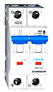 Circuit breaker (MCB) DC-C32/2, 10kA, Schrack Teknik, BM015232-- main