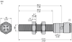 Индуктивный датчик приближения XS5 M8, L62mm, stainless, Sn1.5 mm, 12...48 VDC, M12, XS508BLPAM12 alt_view_2