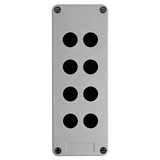Empty control station without hinges, Harmony XAP, XB2 SL, plastic, grey, 8 cut outs, 22mm main