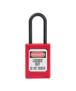 S32KAMKRED | Zenex Padlock Plastic Shackle RED Keyed Alike and Master Keyed (Master key to order separately) - NO Key retaining main