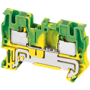 Terminal block, Linergy TR, push-in type, 2 points, 4mm², feed through, grounded, green-yellow, set of 50 main