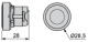Head for non illuminated push button, Harmony XB5, plastic, flush, black, 22mm, spring return, unmarked alt_view_2