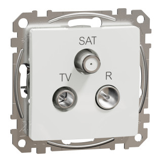 TV/SAT/R socket, Sedna Design & Elements, male IEC, female IEC, terminal, 4dB, PRO, white main