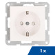Socket outlet w. safety shutter, cage clamps, 1 pcs, white, EV1013031 Schrack Technik main