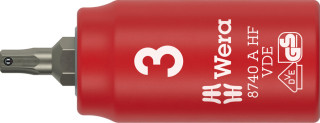 8740 A VDE HF Zyklop Bit socket, insulated, with 1/4" drive, with holding function for hexagonal socket screws, 3 x 45 mm, 05005900001 Wera main